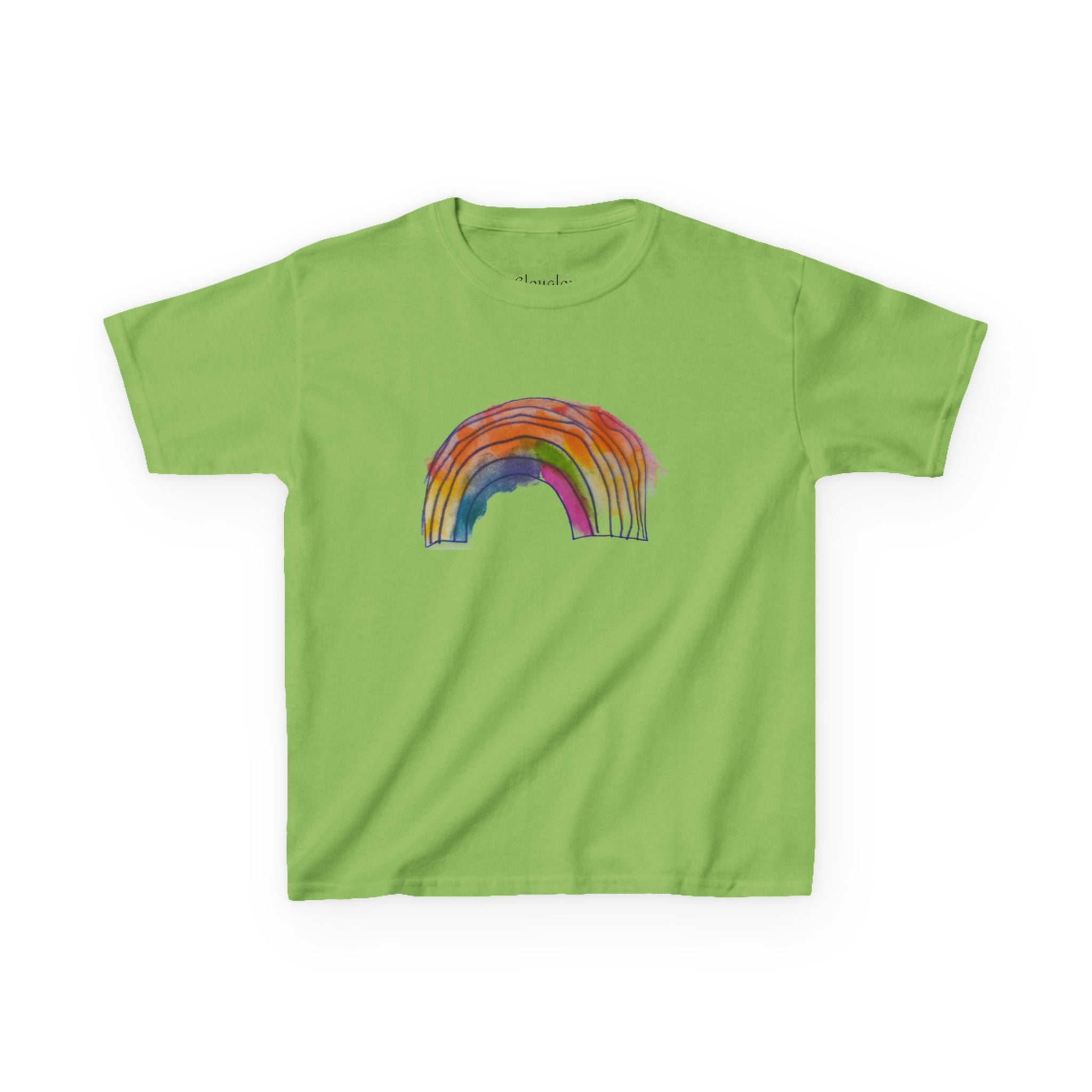 Kids Rainbow T‑Shirt — Hand‑Drawn Colorful Rainbow Tee for Children