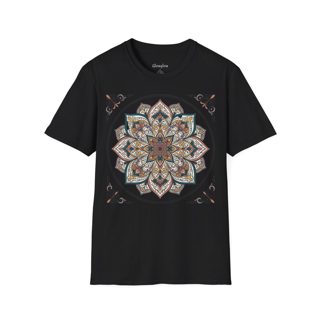 Mandala Floral T-Shirt — Boho Lotus Graphic Tee for Women & Men