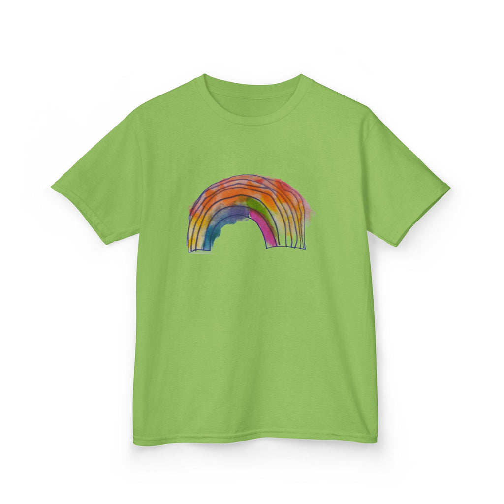Kids Rainbow T‑Shirt — Hand‑Drawn Colorful Rainbow Tee for Children