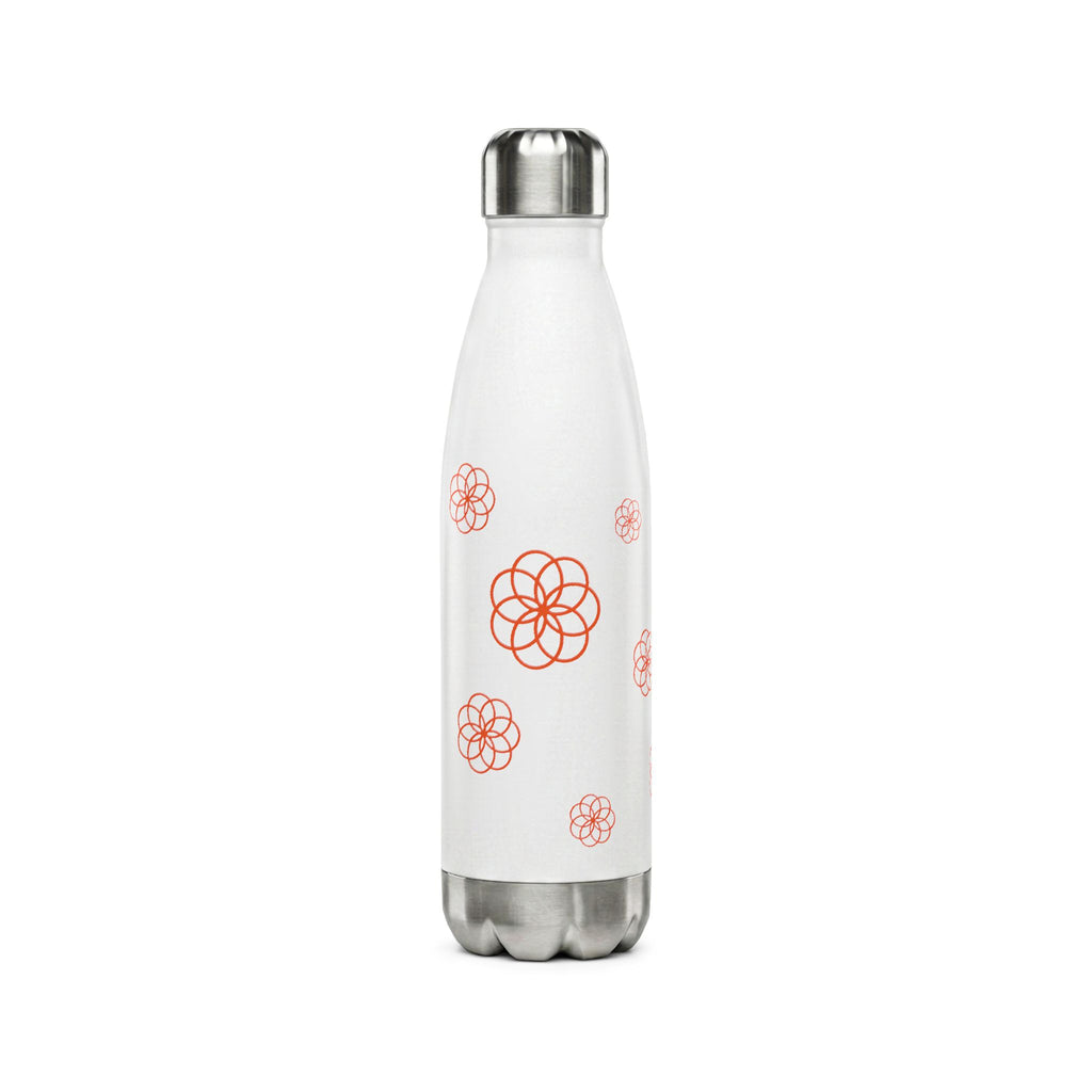 17oz Stainless Steel Water Bottle — Minimal Floral Geometry (Insulated)