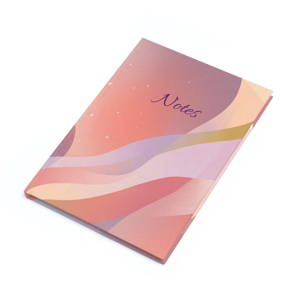 Abstract Pastel Waves A5 Hardcover Journal — "Notes"
