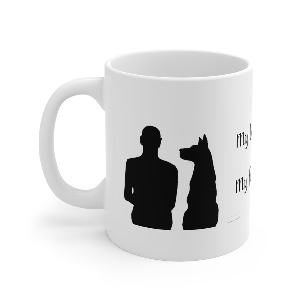 Dog Lover Ceramic Mug — "My Best Friend, My Family" Silhouette Gift