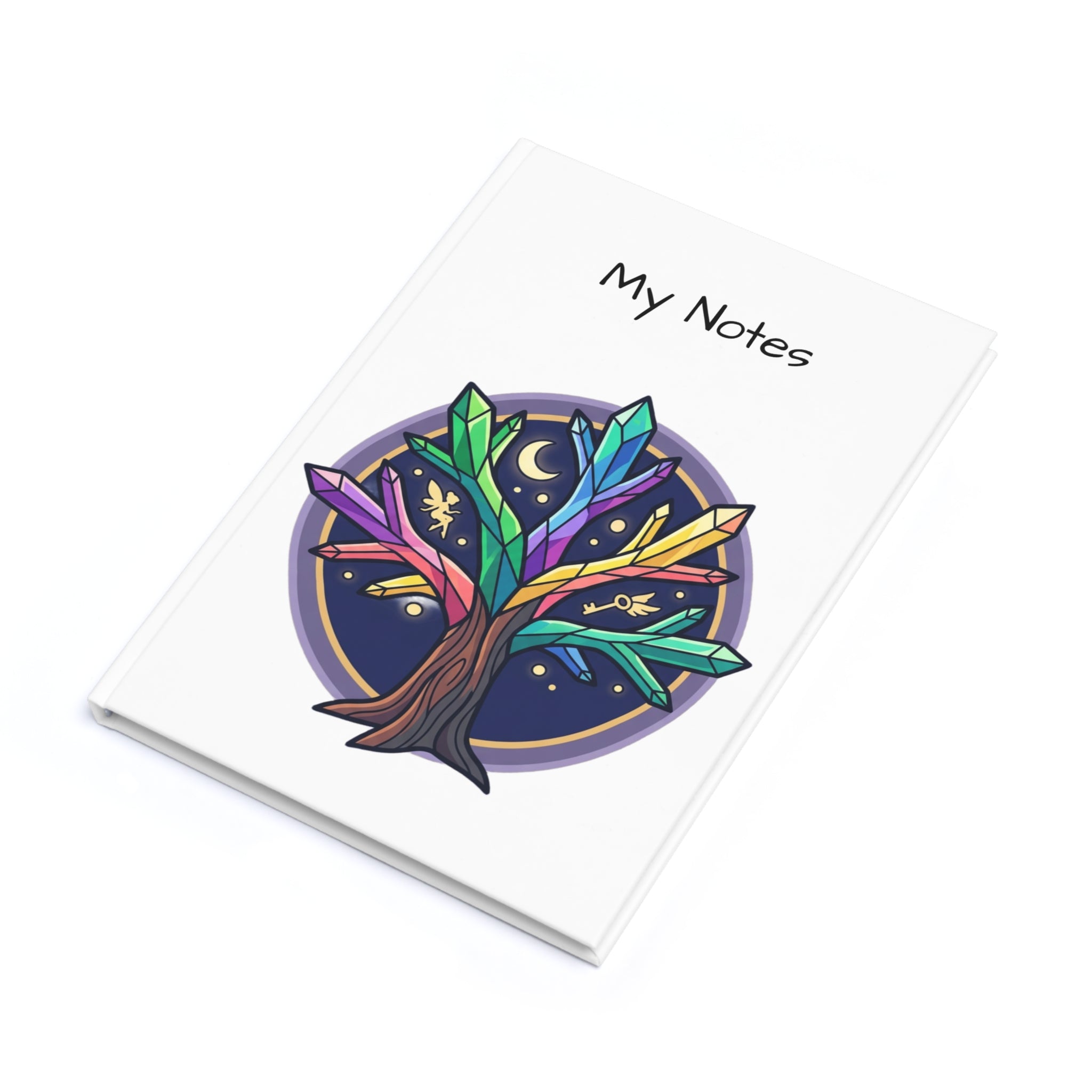 A5 Hardcover Journal — Colorful Crystal Compass Pocket Design