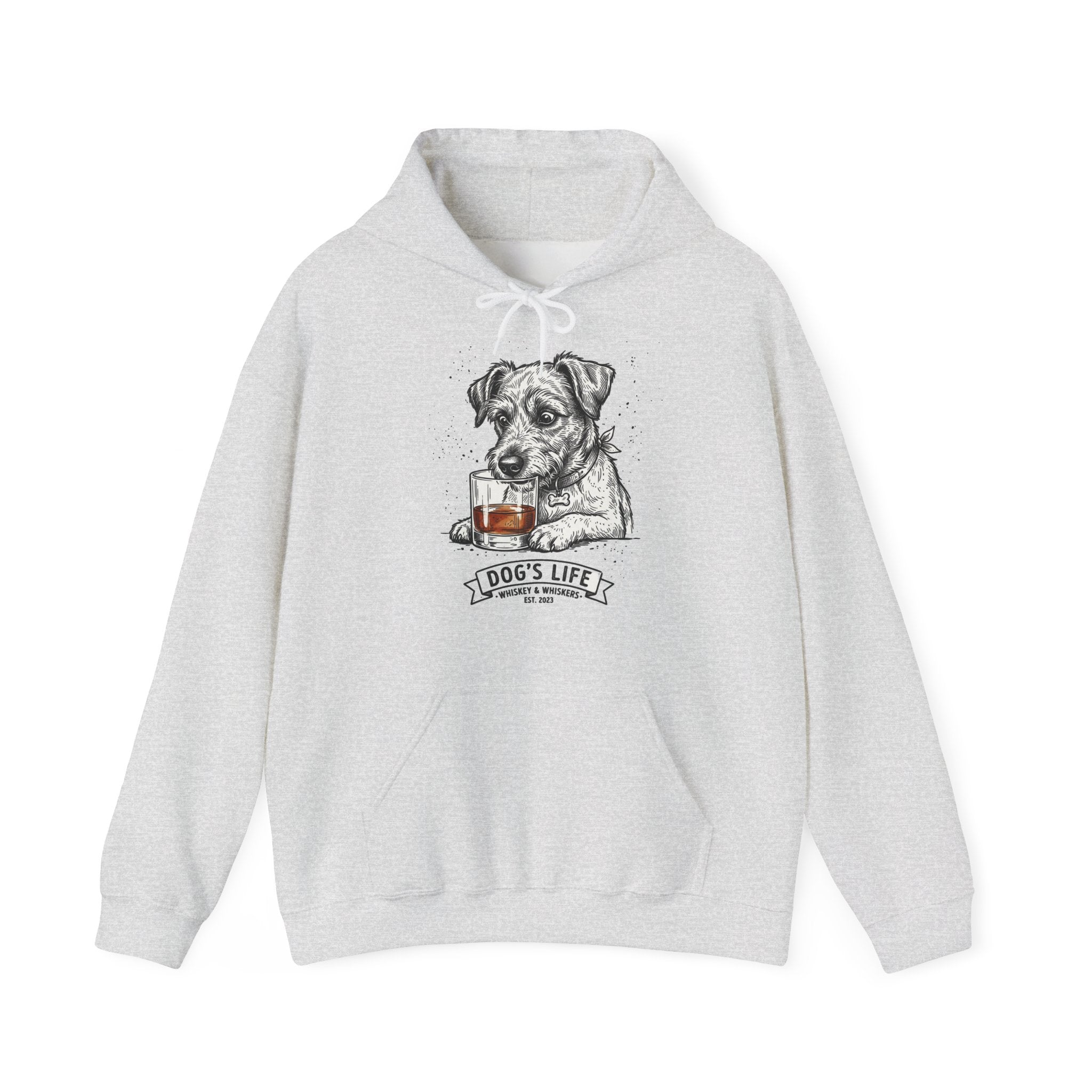 Dog’s Life Hoodie – Jack Russell with Whiskey Illustration