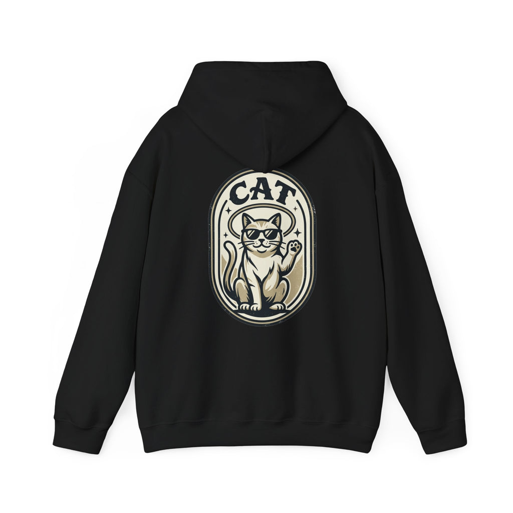 Cat Lucky Paw Hoodie — Retro Cool Cat Graphic Sweatshirt