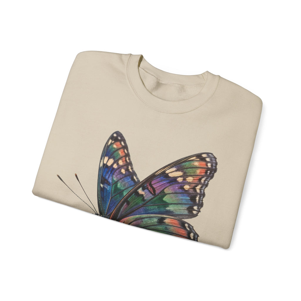 Butterfly Graphic Sweatshirt – Colorful Prism Wings Crewneck