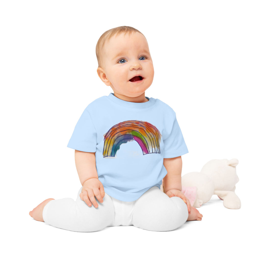 Baby T-Shirt — Hand-Drawn Watercolor Rainbow Toddler Tee