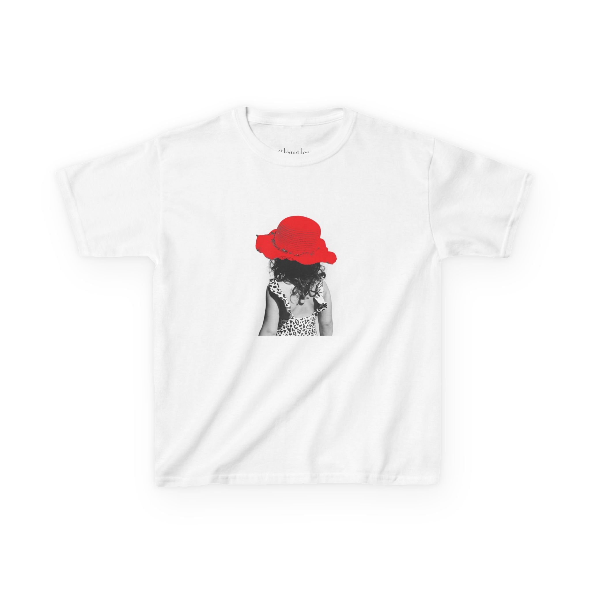 Kids T‑Shirt — Retro Girl with Red Hat Graphic