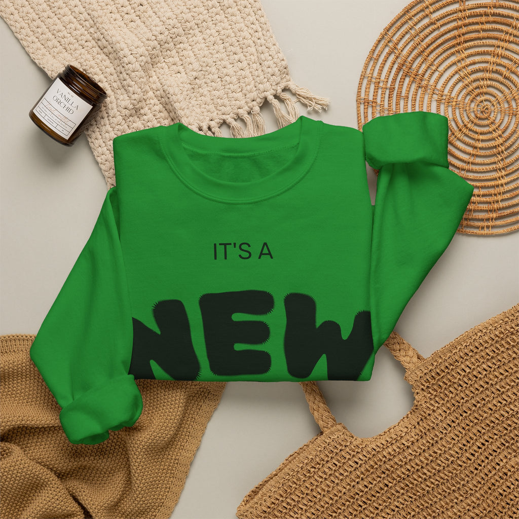 New Day Crewneck Sweatshirt – "It's a New Day, Rise N' Shine" Motivational Pullover