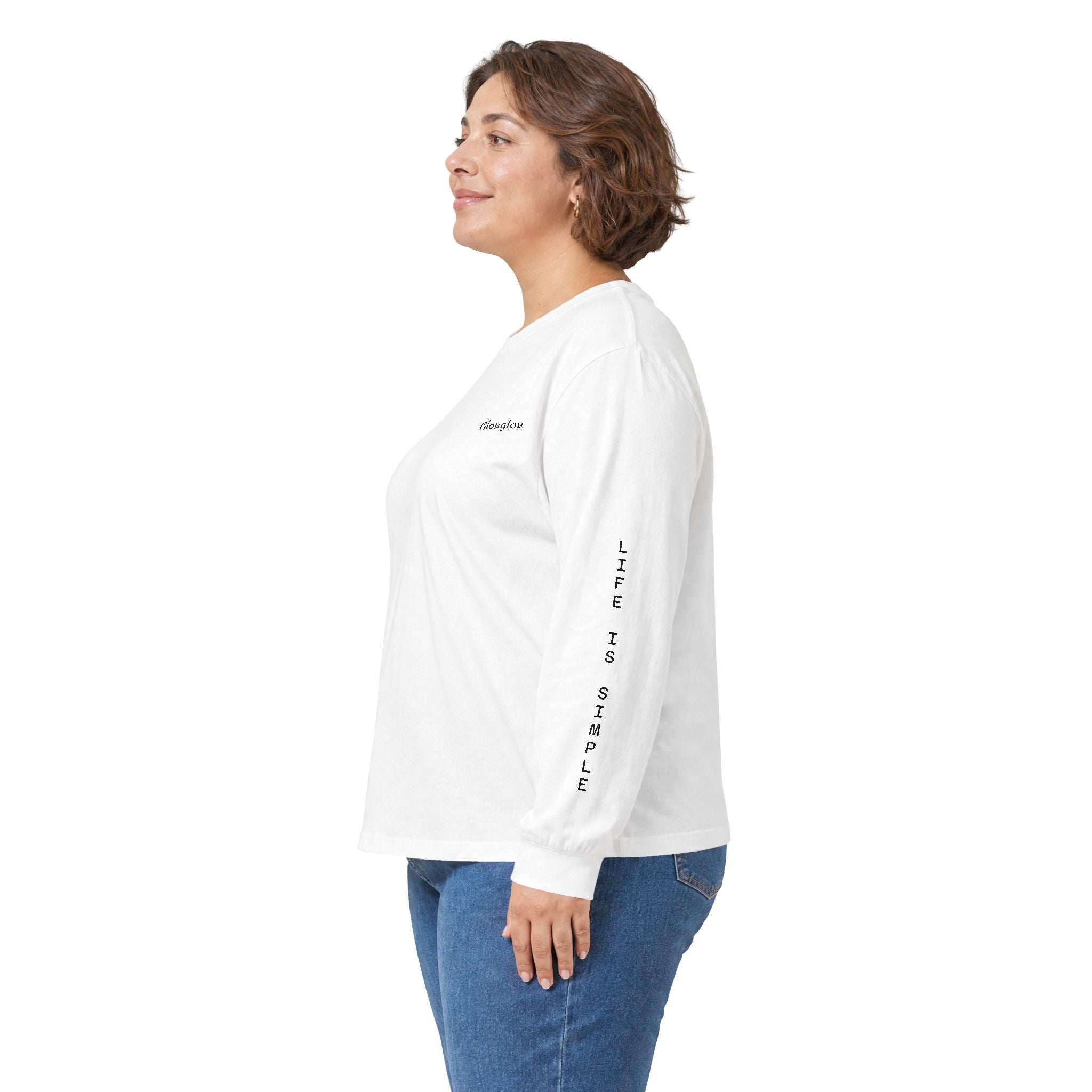 Long Sleeve Tee — Minimal Script Logo Sleeve Shirt