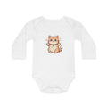 Baby Bodysuit — Cute Kawaii Ginger Cat Illustration Long-Sleeve Organic Onesie