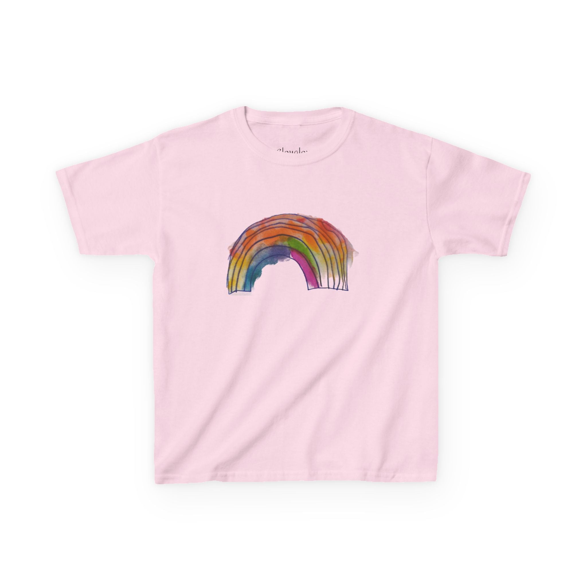 Kids Rainbow T‑Shirt — Hand‑Drawn Colorful Rainbow Tee for Children