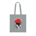 Red Hat Girl Cotton Tote — Vintage Black & White Photo Tote Bag