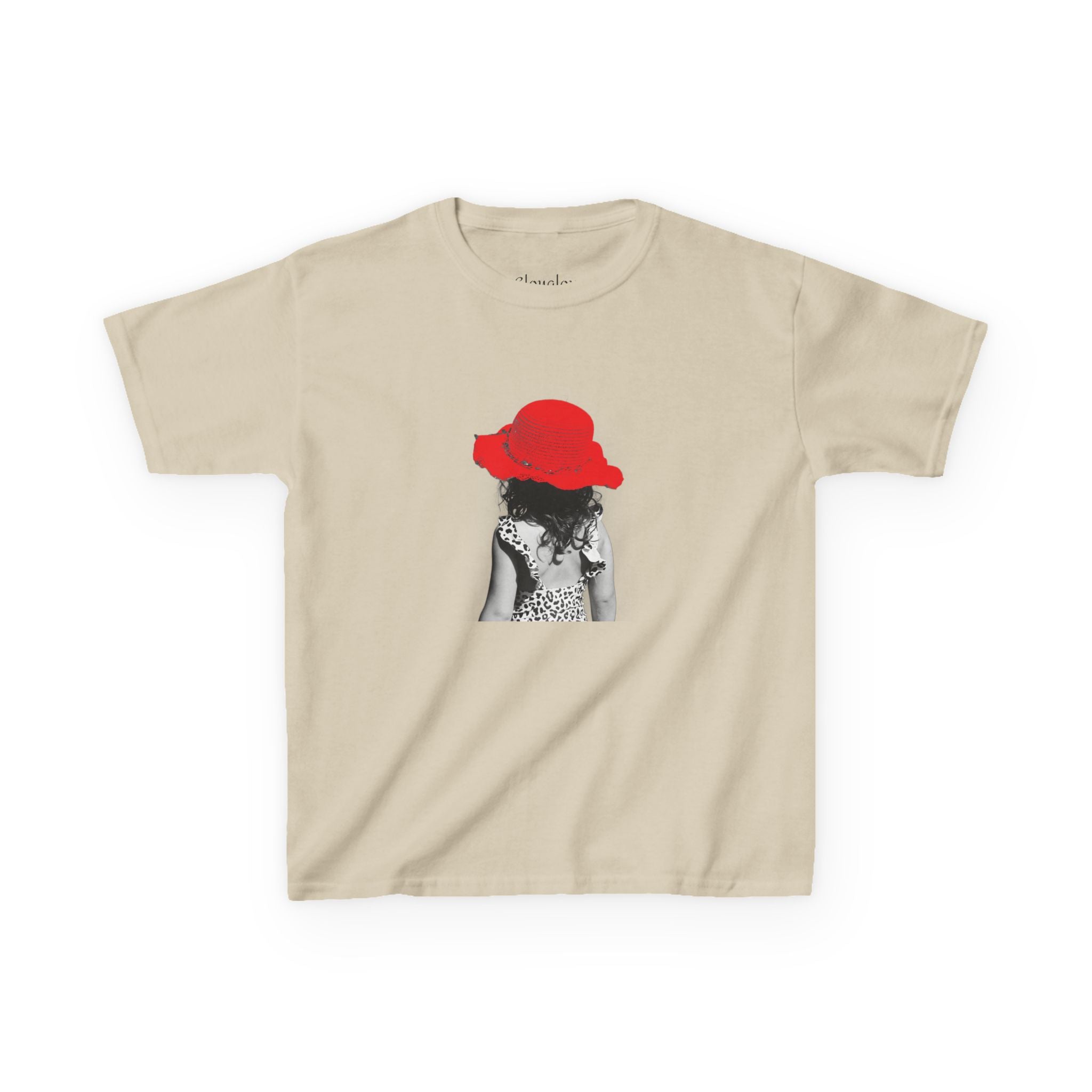 Kids T‑Shirt — Retro Girl with Red Hat Graphic