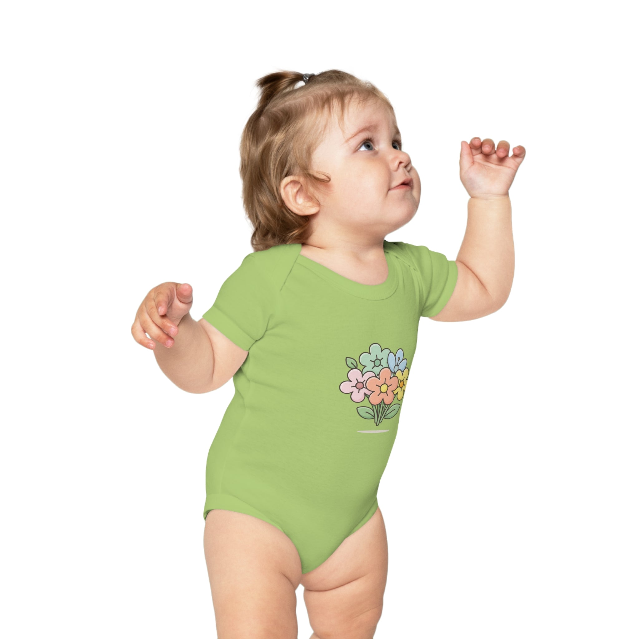 Floral Bouquet Baby Bodysuit — Cute Pastel Flowers Infant Onesie