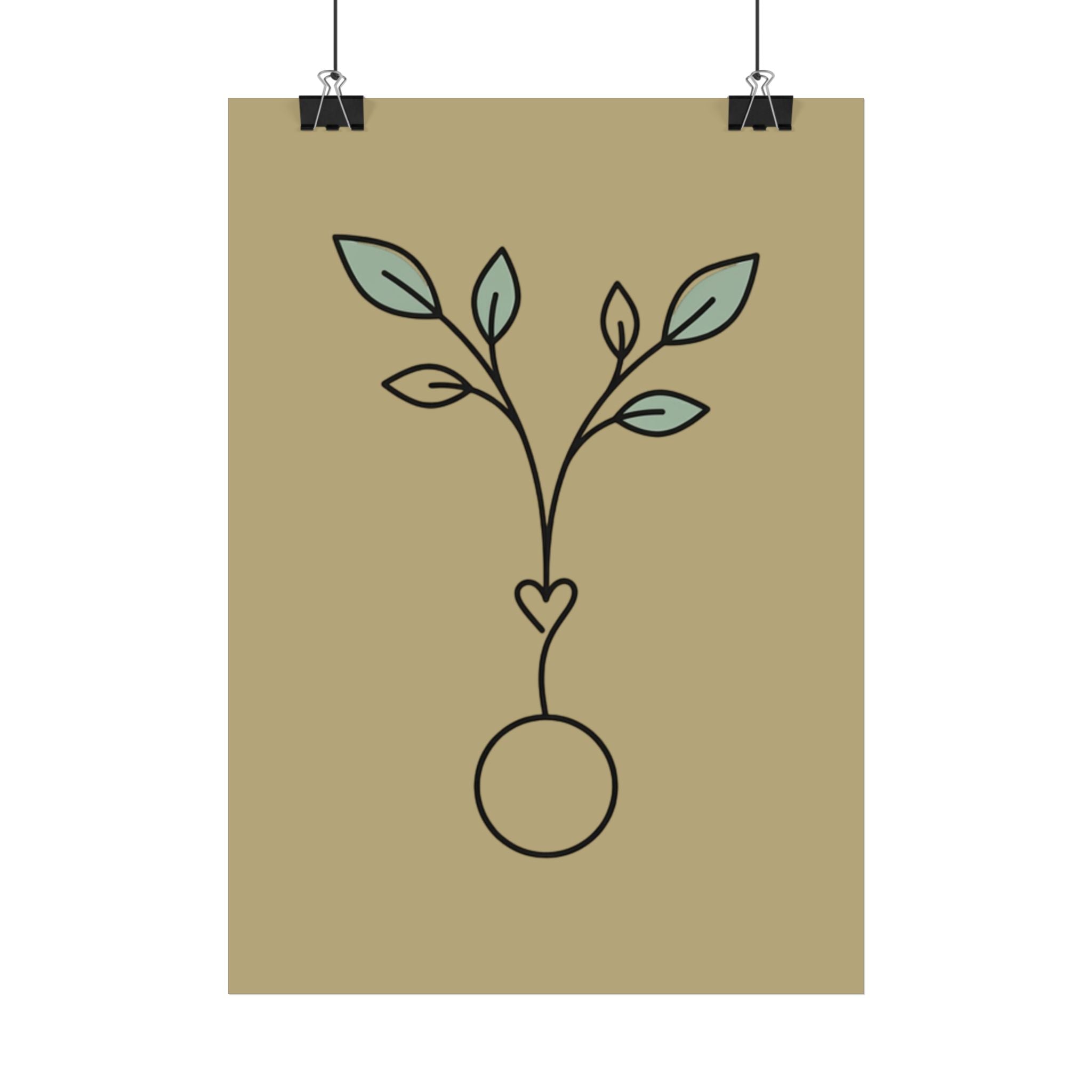 Botanical Line Art Poster — Minimal Plant Wall Art