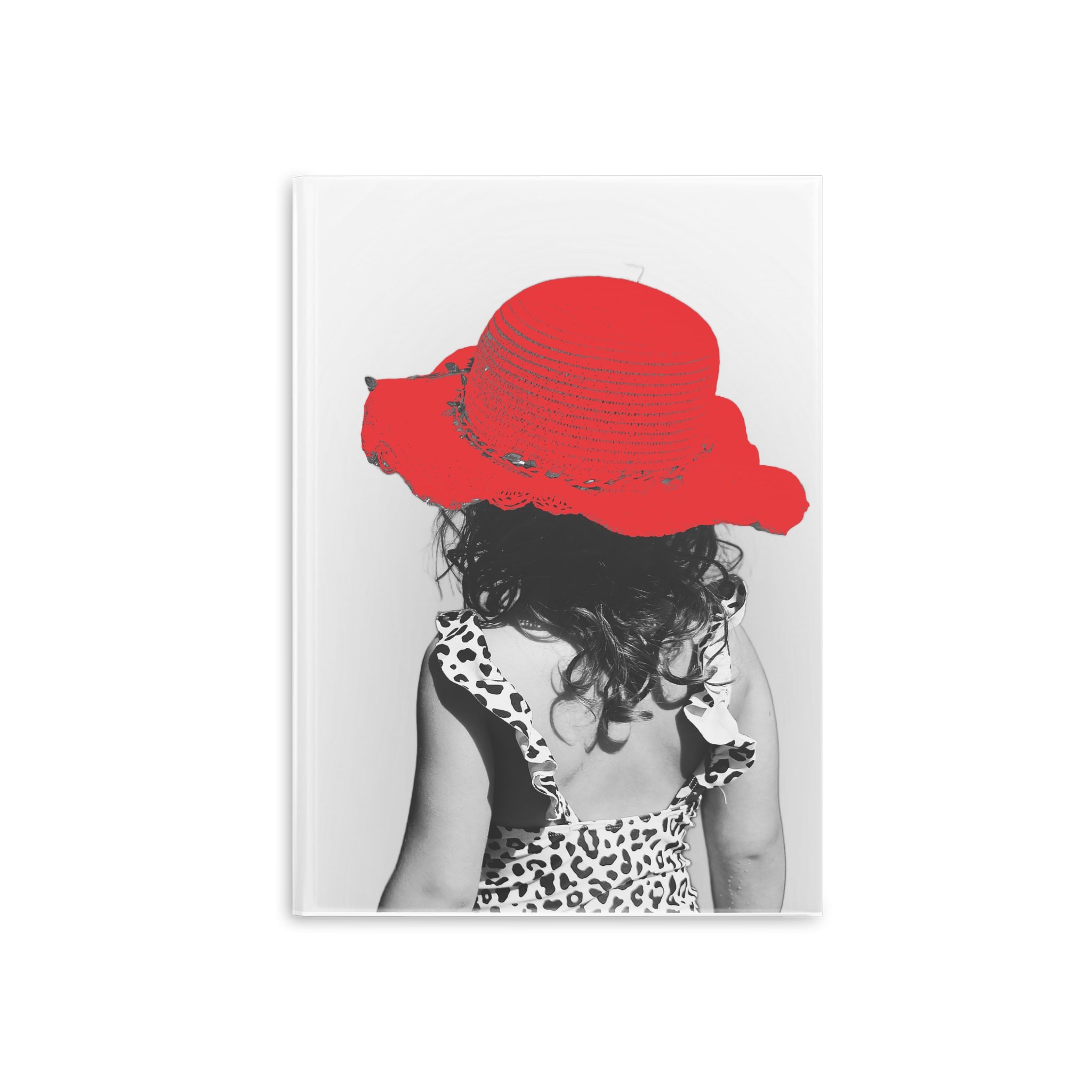 Hardcover Notebook — Retro Girl with Red Sun Hat Journal