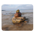 Beach Stone Stack Mouse Pad — Calm Coastal Desk Accessory