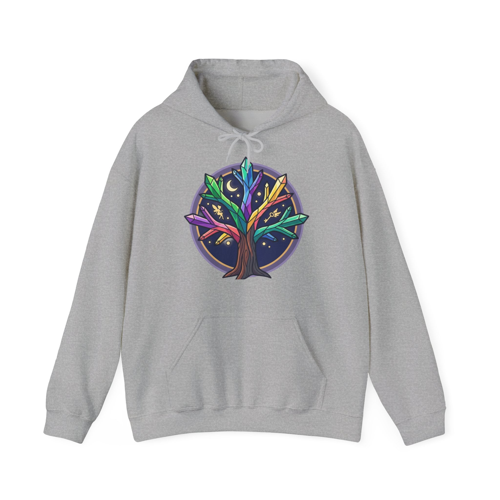 Mystical Tree of Life Hoodie — Celestial Nature Graphic Sweatshirt