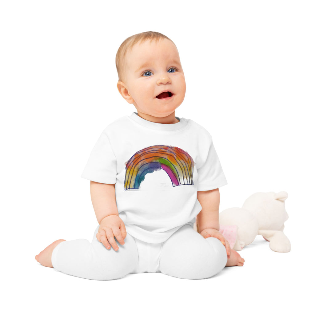 Baby T-Shirt — Hand-Drawn Watercolor Rainbow Toddler Tee
