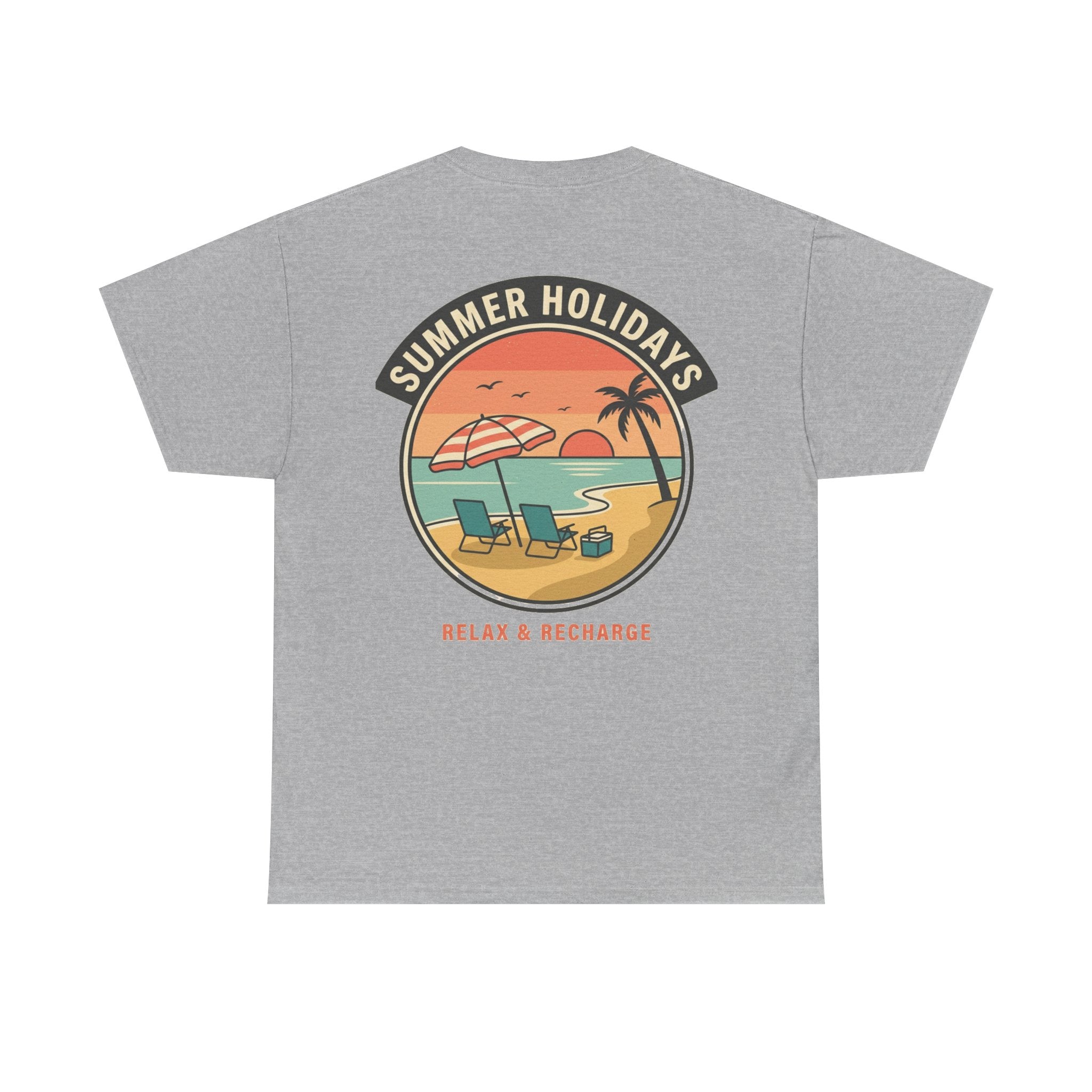 Summer Holidays Beach T‑Shirt — "Relax & Recharge" Graphic Tee
