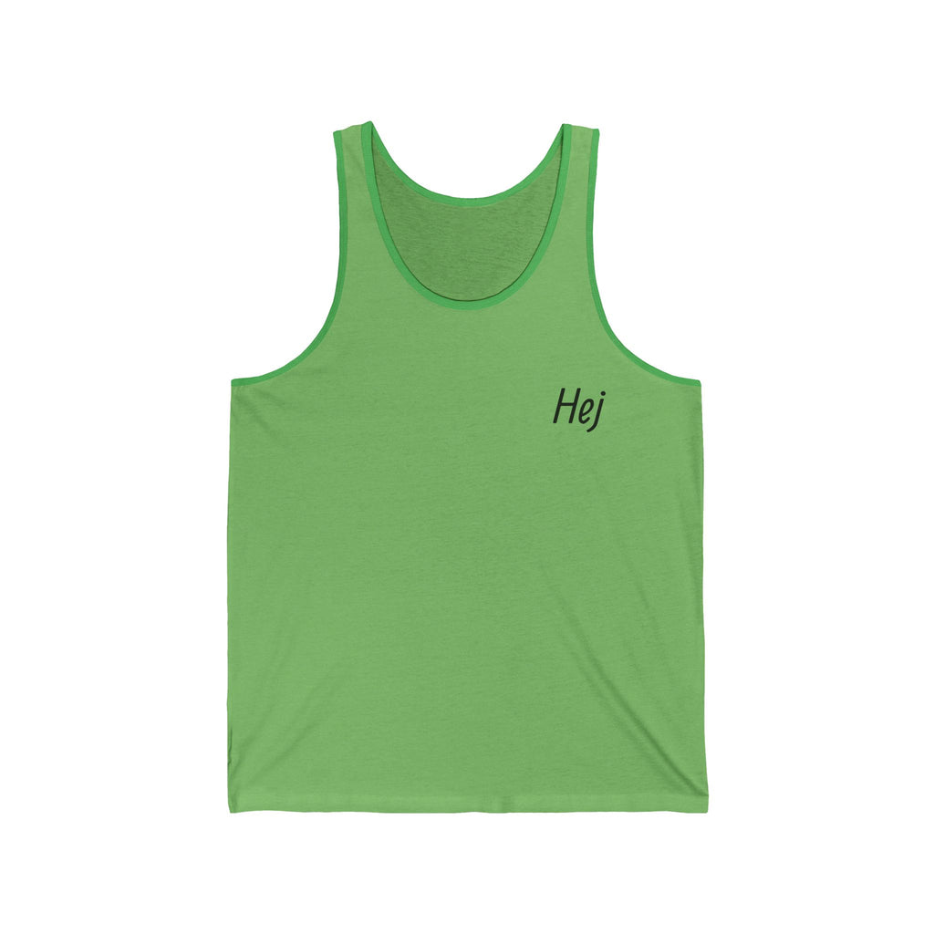 Hej Då Minimalist Scandinavian Tank Top | Swedish Phrase Graphic