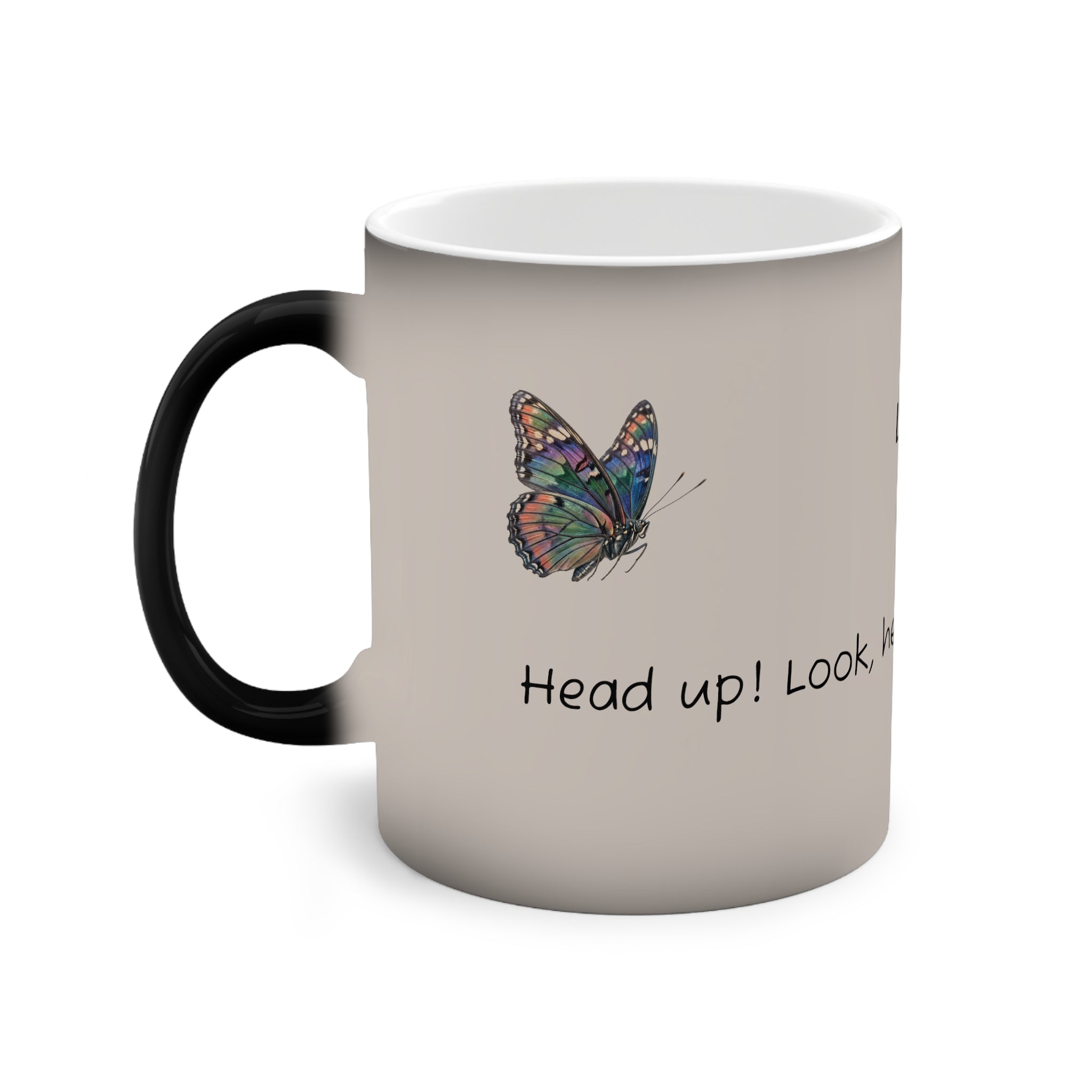 Color-Changing Mug — Mindful Moment Heat-Reactive Coffee Cup ("Life is here, look, hear, smell")