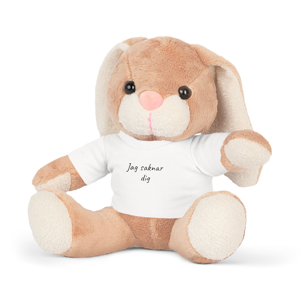Teddy Bear Plush with 'Jag saknar dig' T‑Shirt — Swedish I Miss You Gift