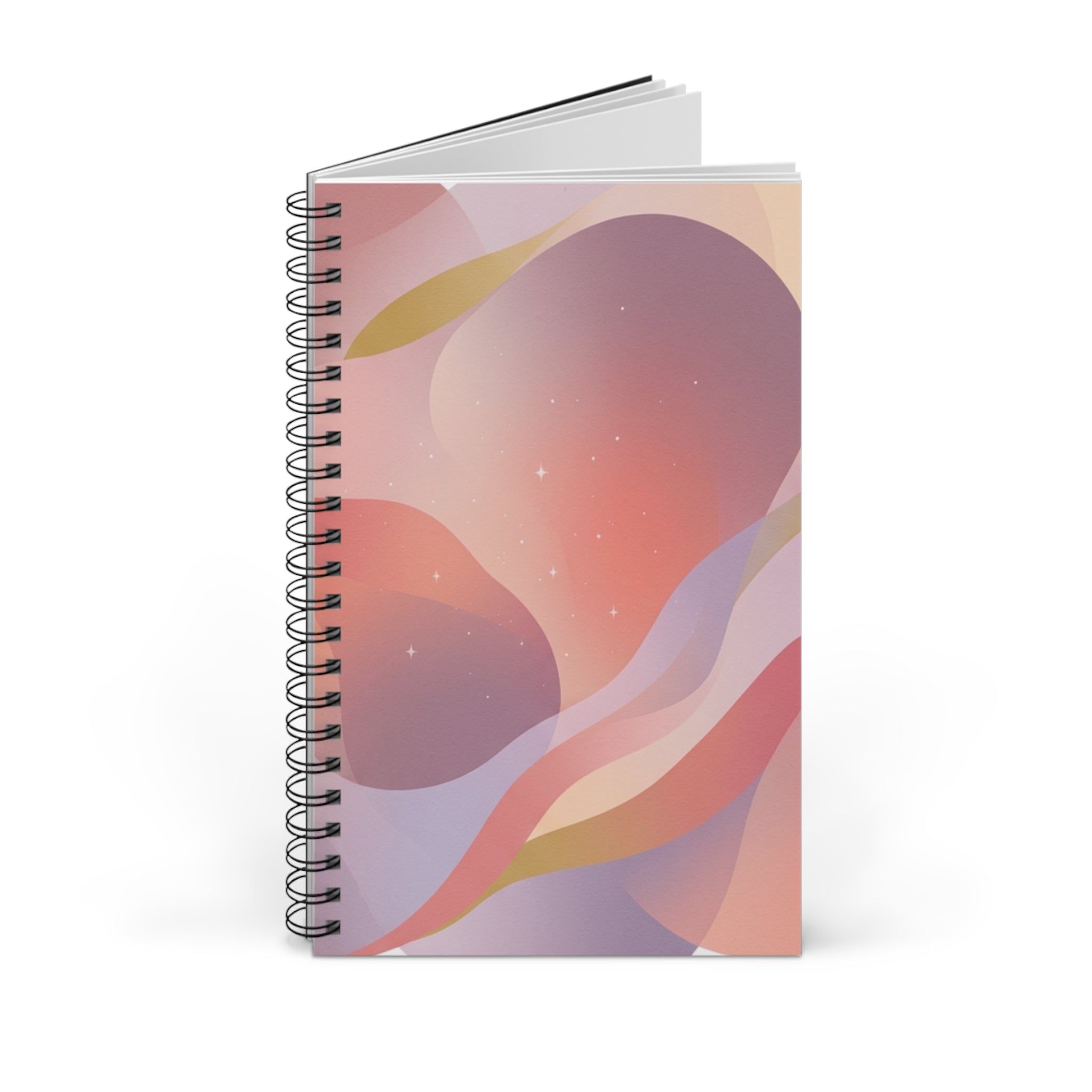 Abstract Sunset Spiral Journal — Pastel Waves Notebook for Notes & Journaling