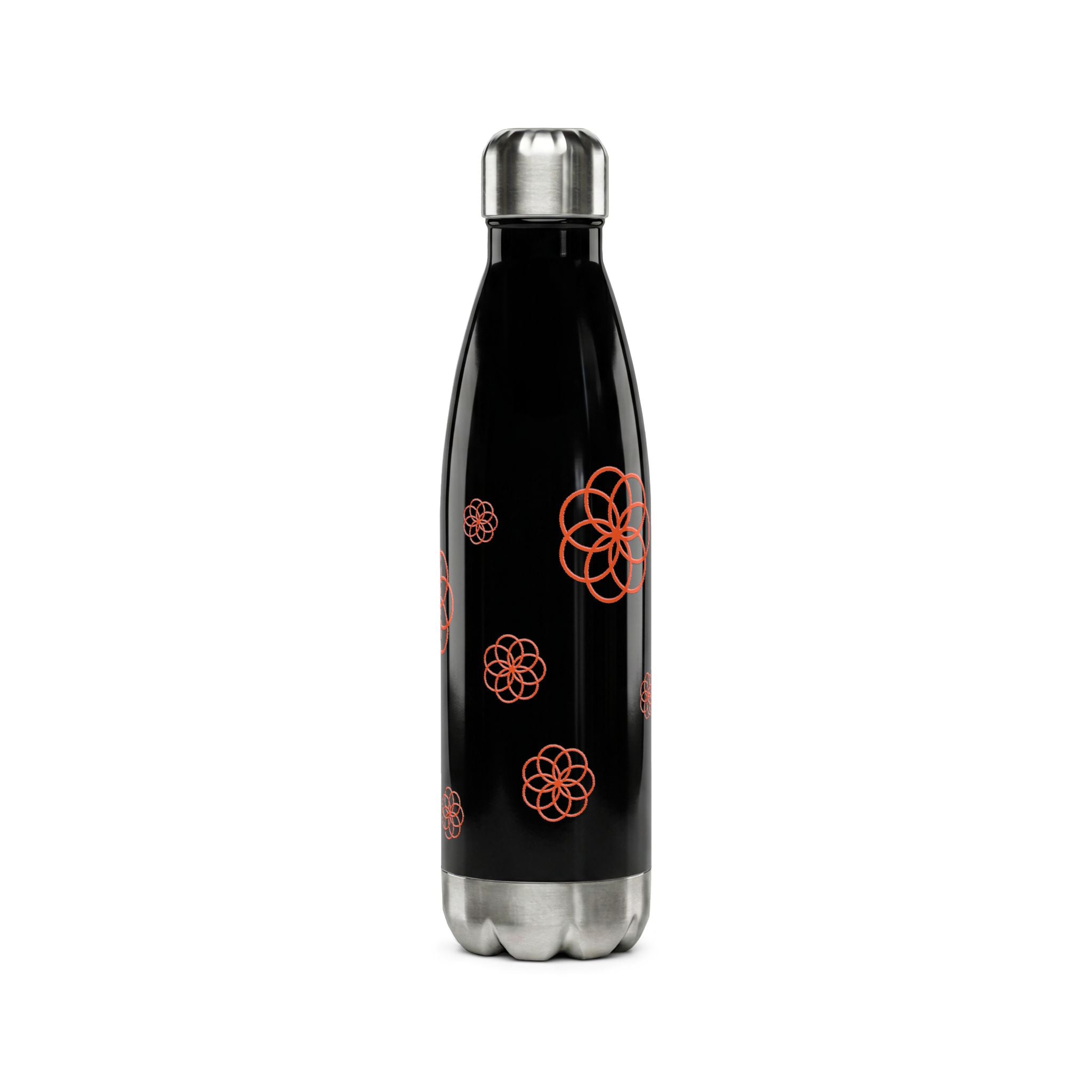 17oz Stainless Steel Water Bottle — Minimal Floral Geometry (Insulated)