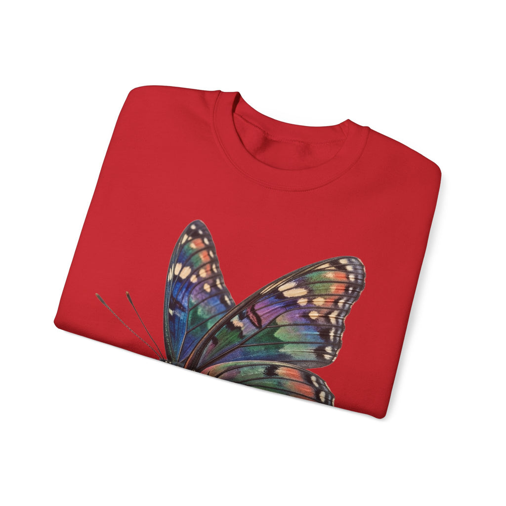 Butterfly Graphic Sweatshirt – Colorful Prism Wings Crewneck