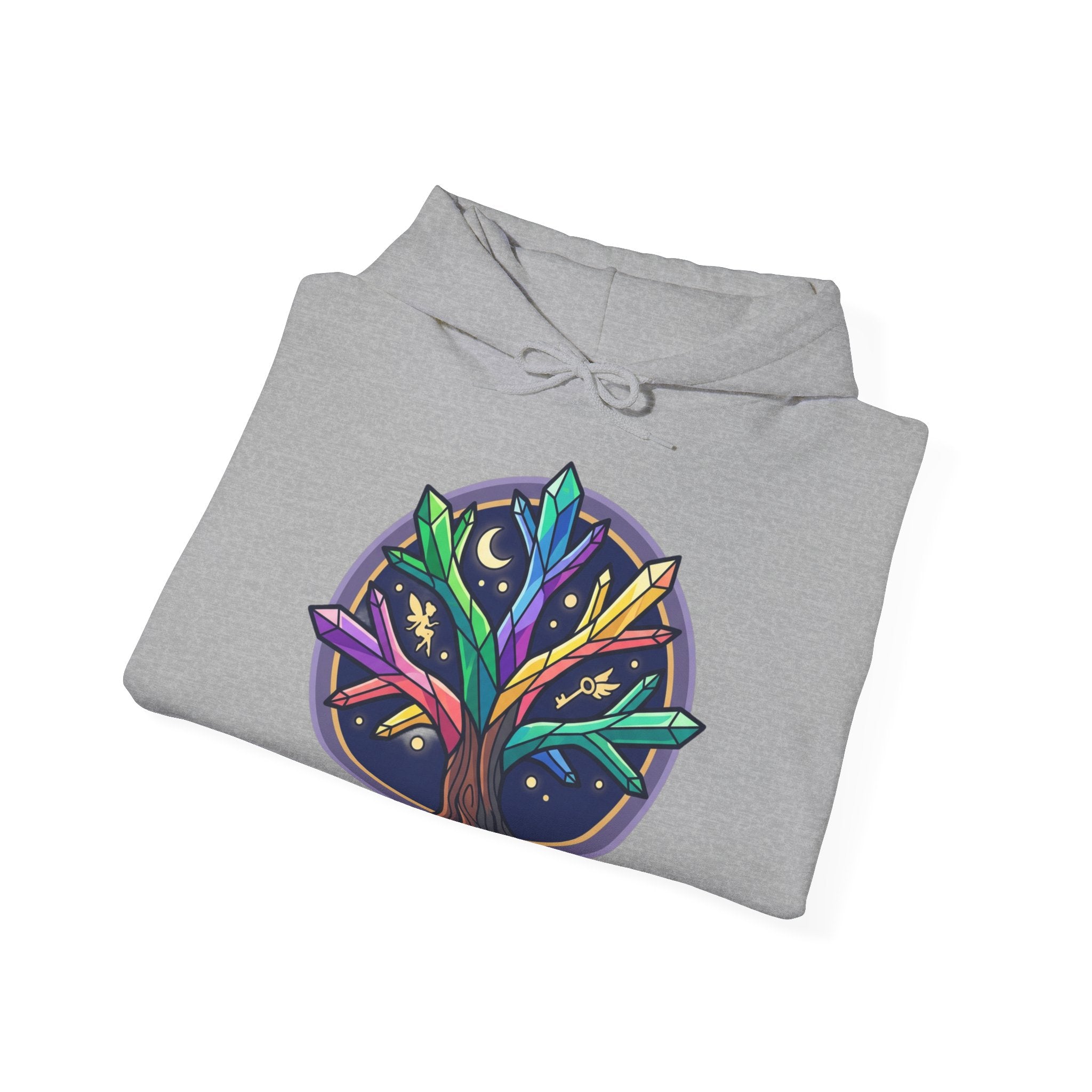 Mystical Tree of Life Hoodie — Celestial Nature Graphic Sweatshirt