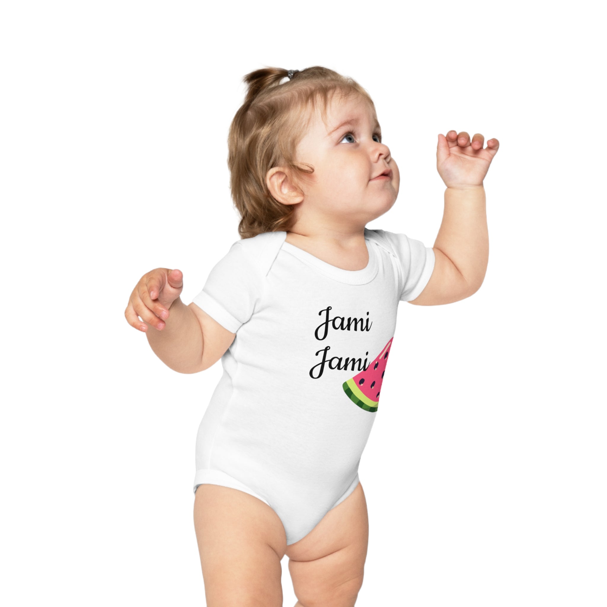 Watermelon Baby Bodysuit - "Jami Jami" Cute Summer Infant Onesie
