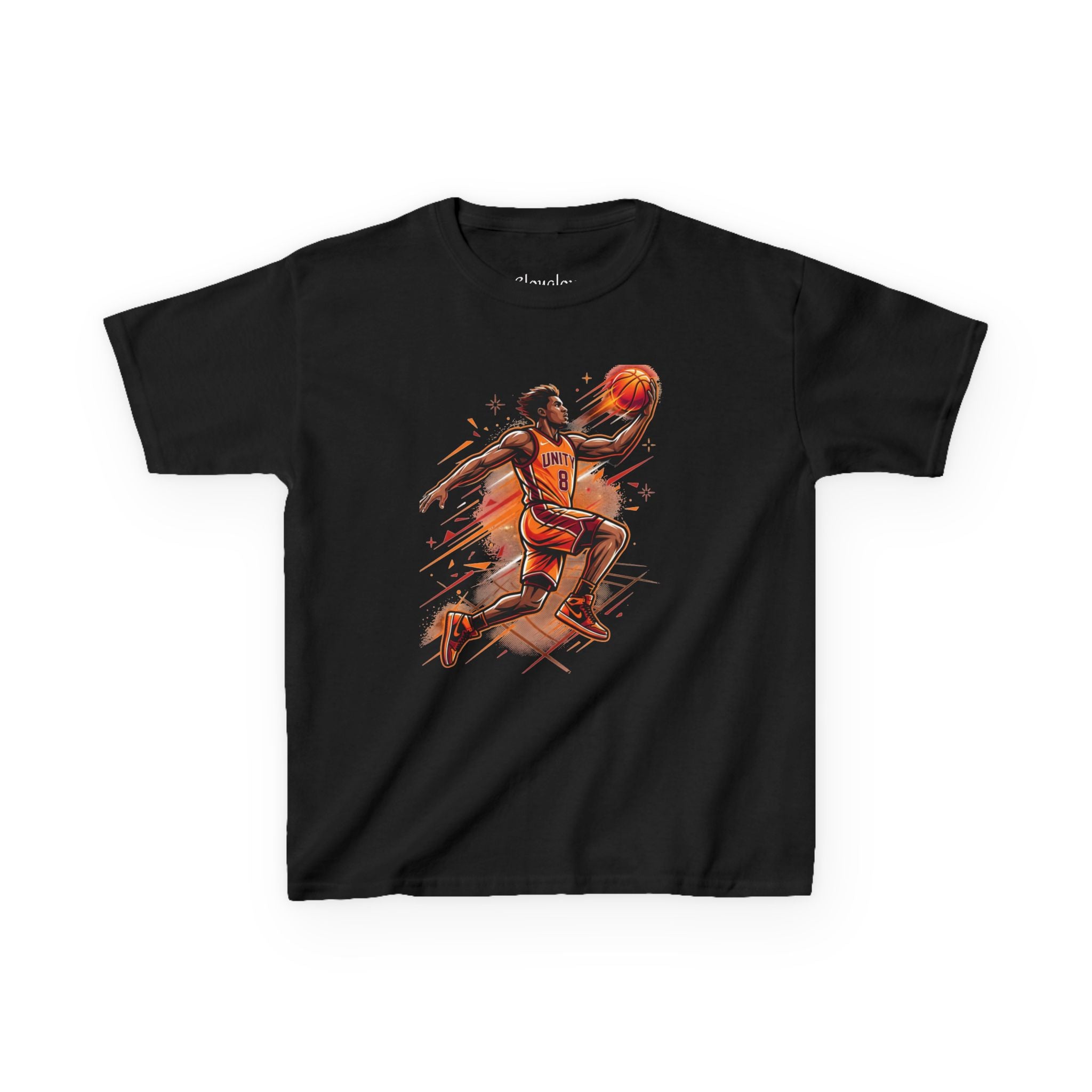 Kids Basketball Player Tee – Slam Dunk Illustration Kids T‑Shirt