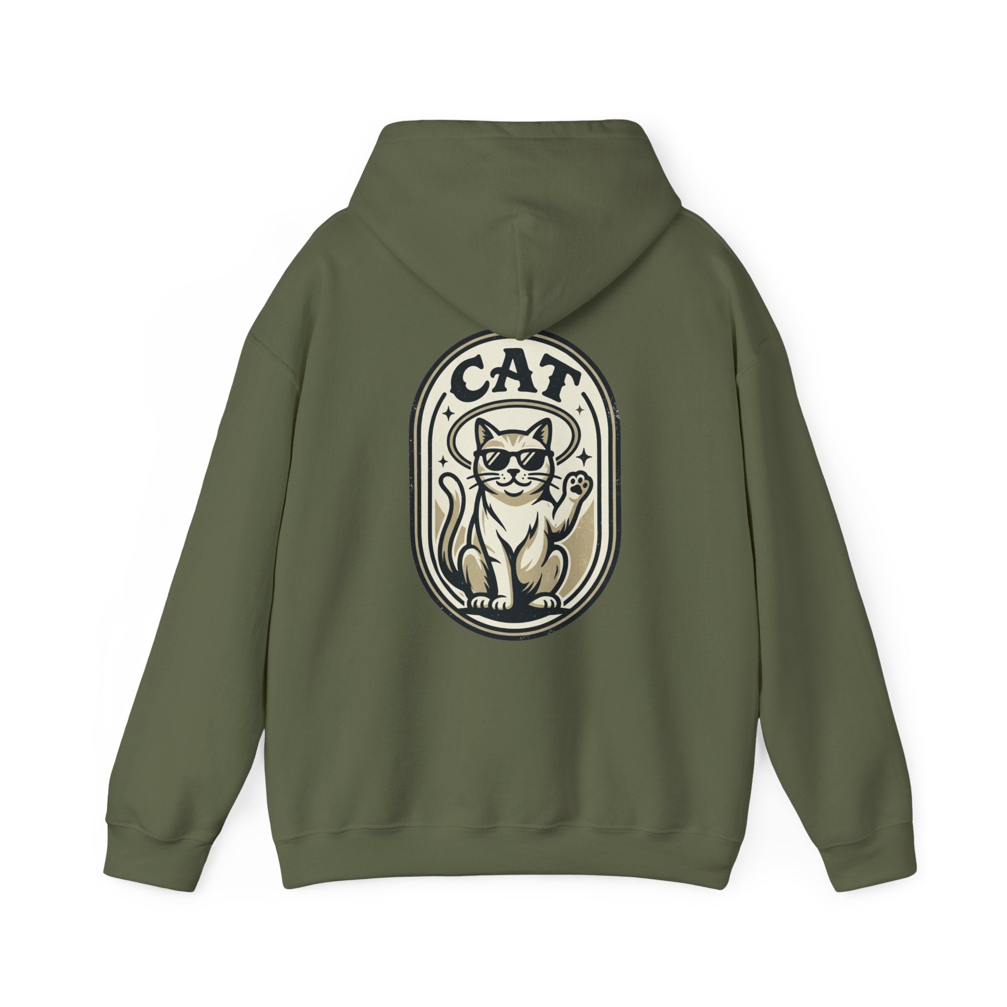 Cat Lucky Paw Hoodie — Retro Cool Cat Graphic Sweatshirt