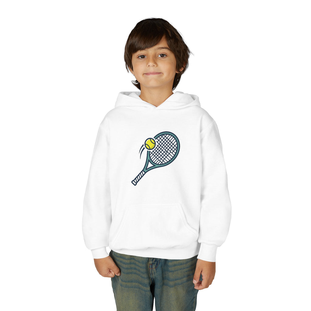 Youth Tennis Hoodie — Racket & Ball Graphic