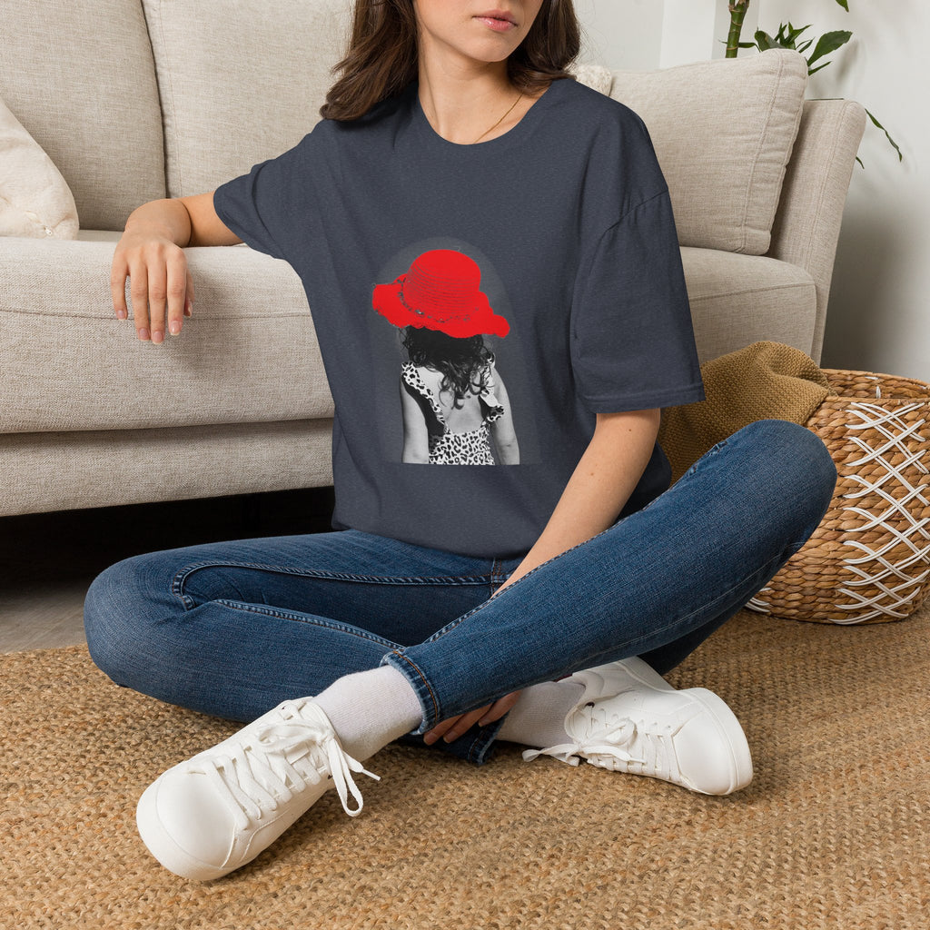 Red Hat Silhouette T-Shirt — Retro Chic Beach Vibes