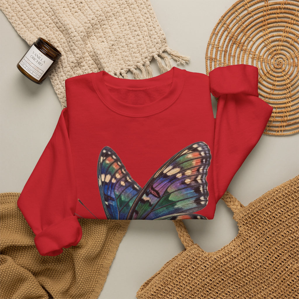 Butterfly Graphic Sweatshirt – Colorful Prism Wings Crewneck