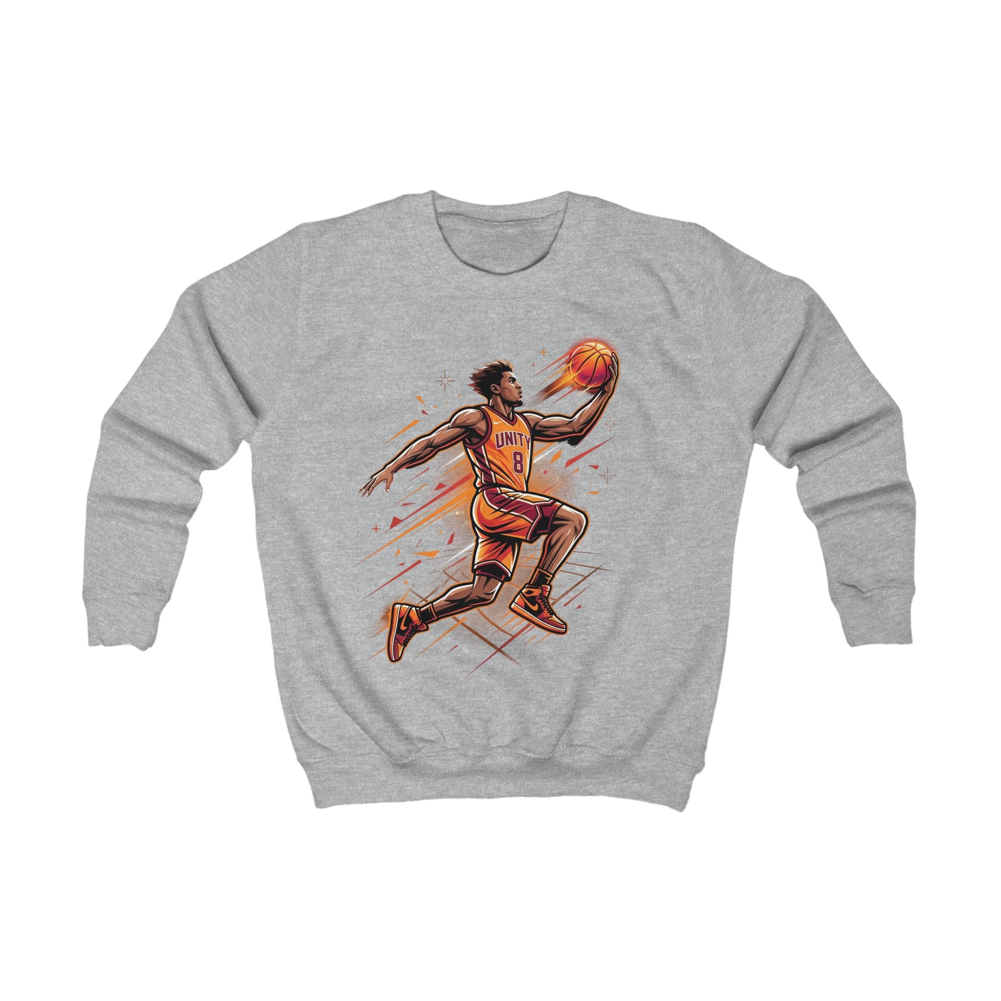 Kids Basketball Sweatshirt – Dunking Player Graphic Crewneck