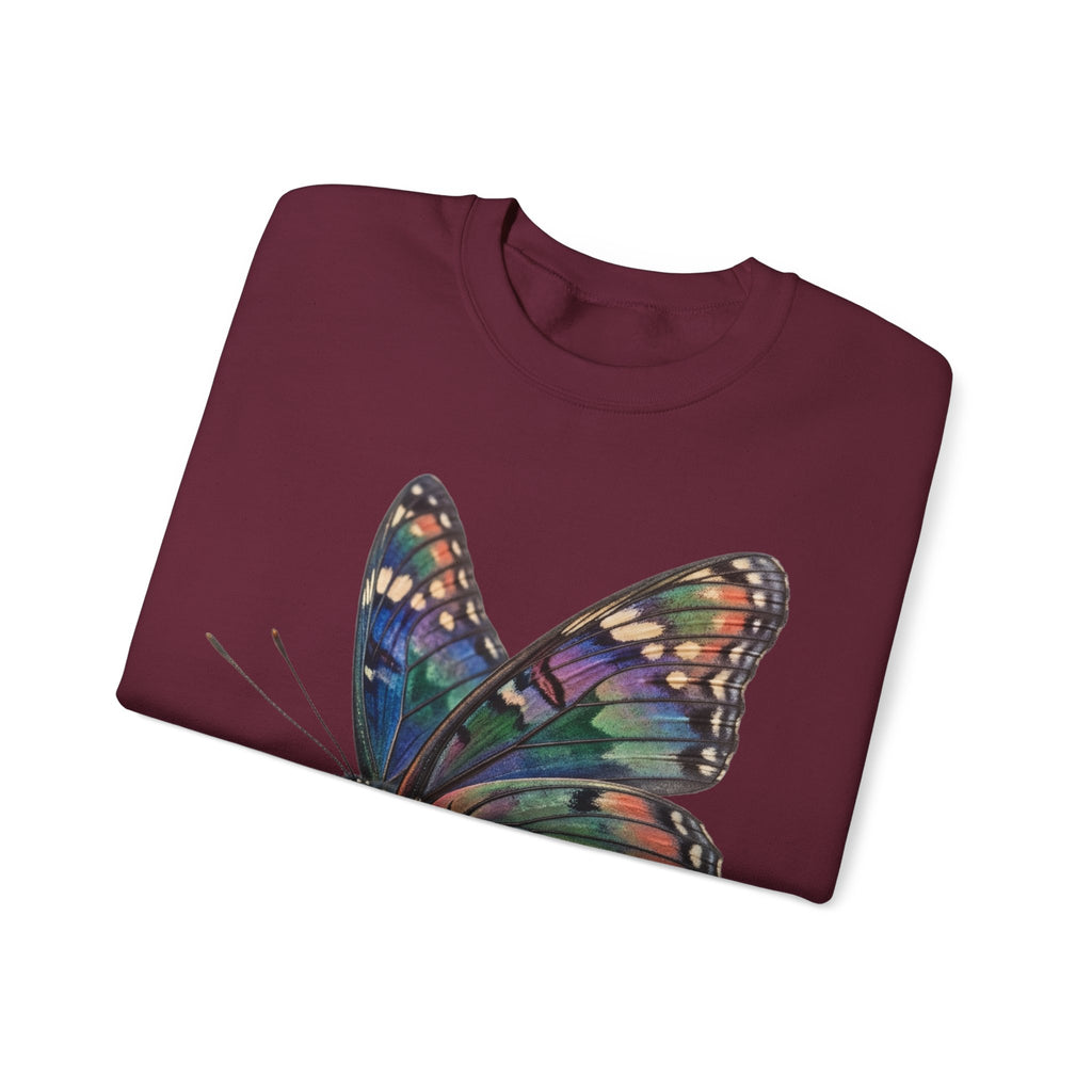 Butterfly Graphic Sweatshirt – Colorful Prism Wings Crewneck