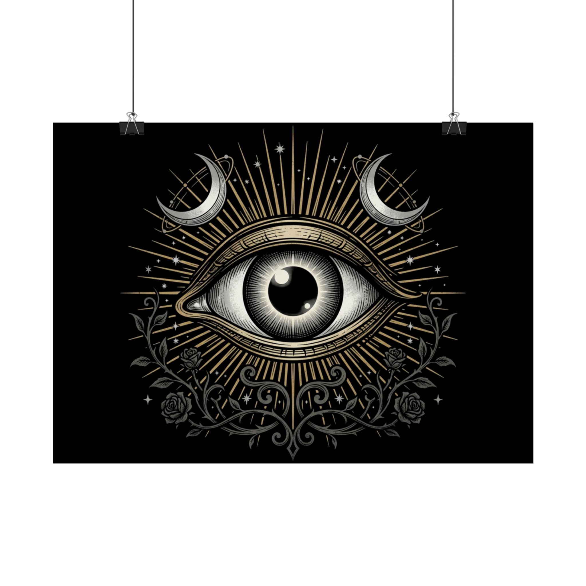 Occult Eye Poster — Mystical All-Seeing Eye Wall Art