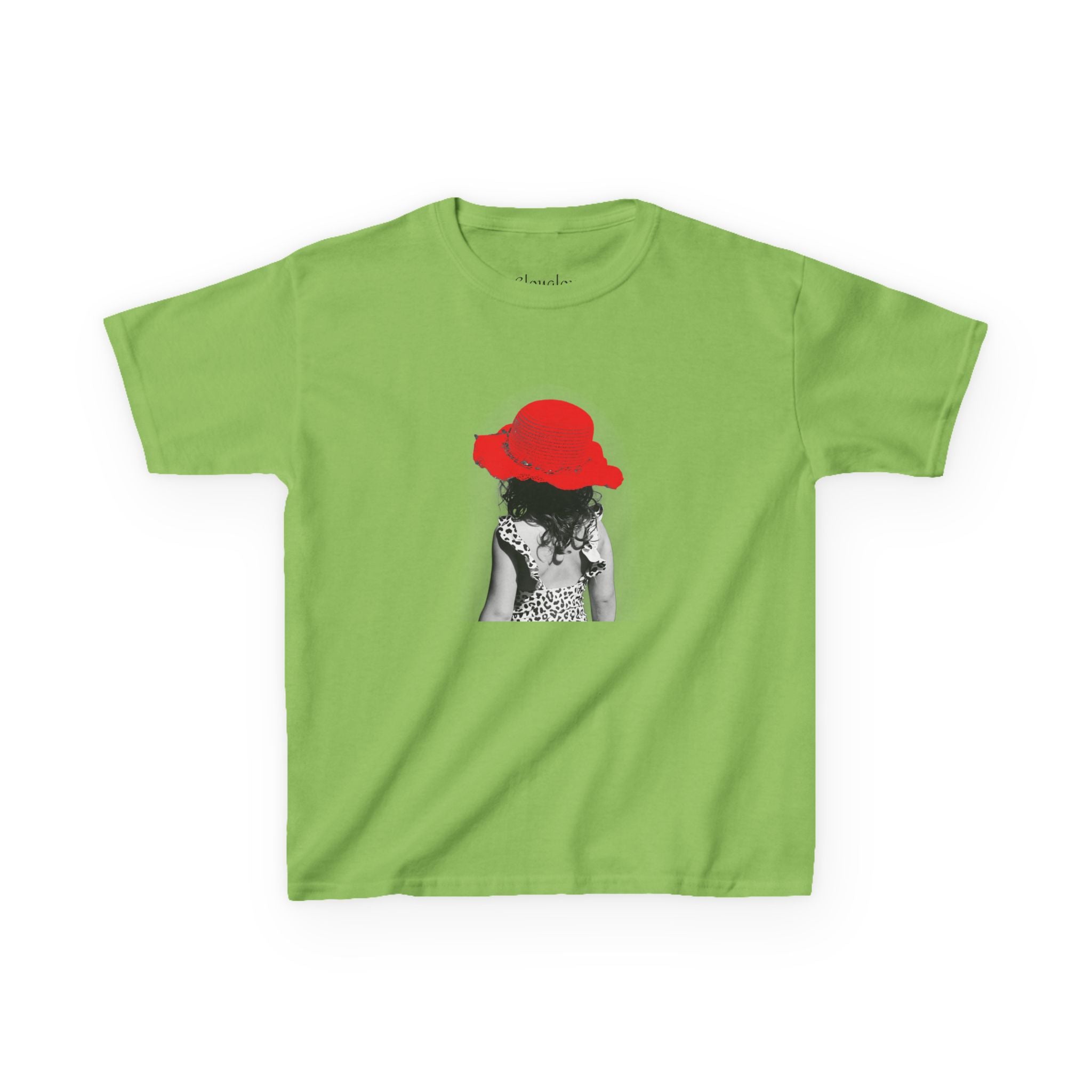 Kids T‑Shirt — Retro Girl with Red Hat Graphic