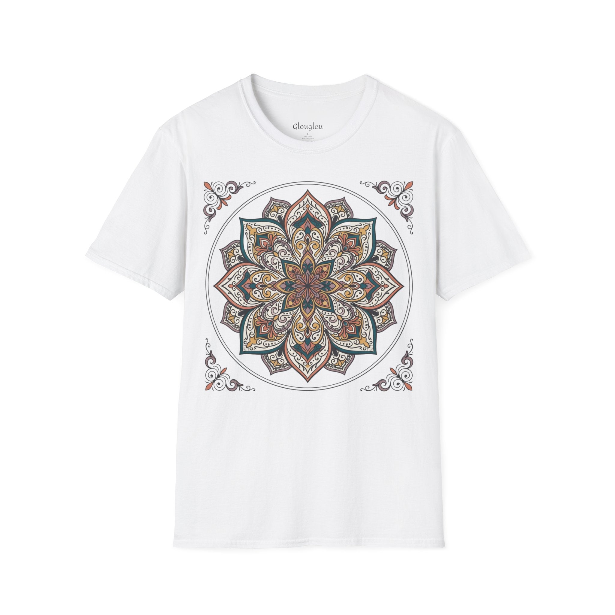 Mandala Floral T-Shirt — Boho Lotus Graphic Tee for Women & Men