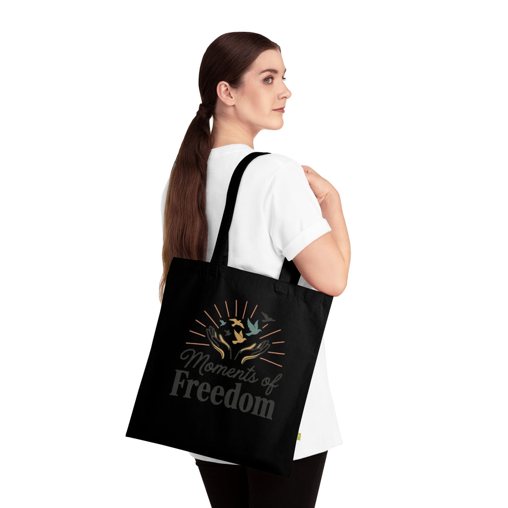 Moments of Freedom Organic Cotton Tote Bag – Eco-Friendly Inspirational Market Bag