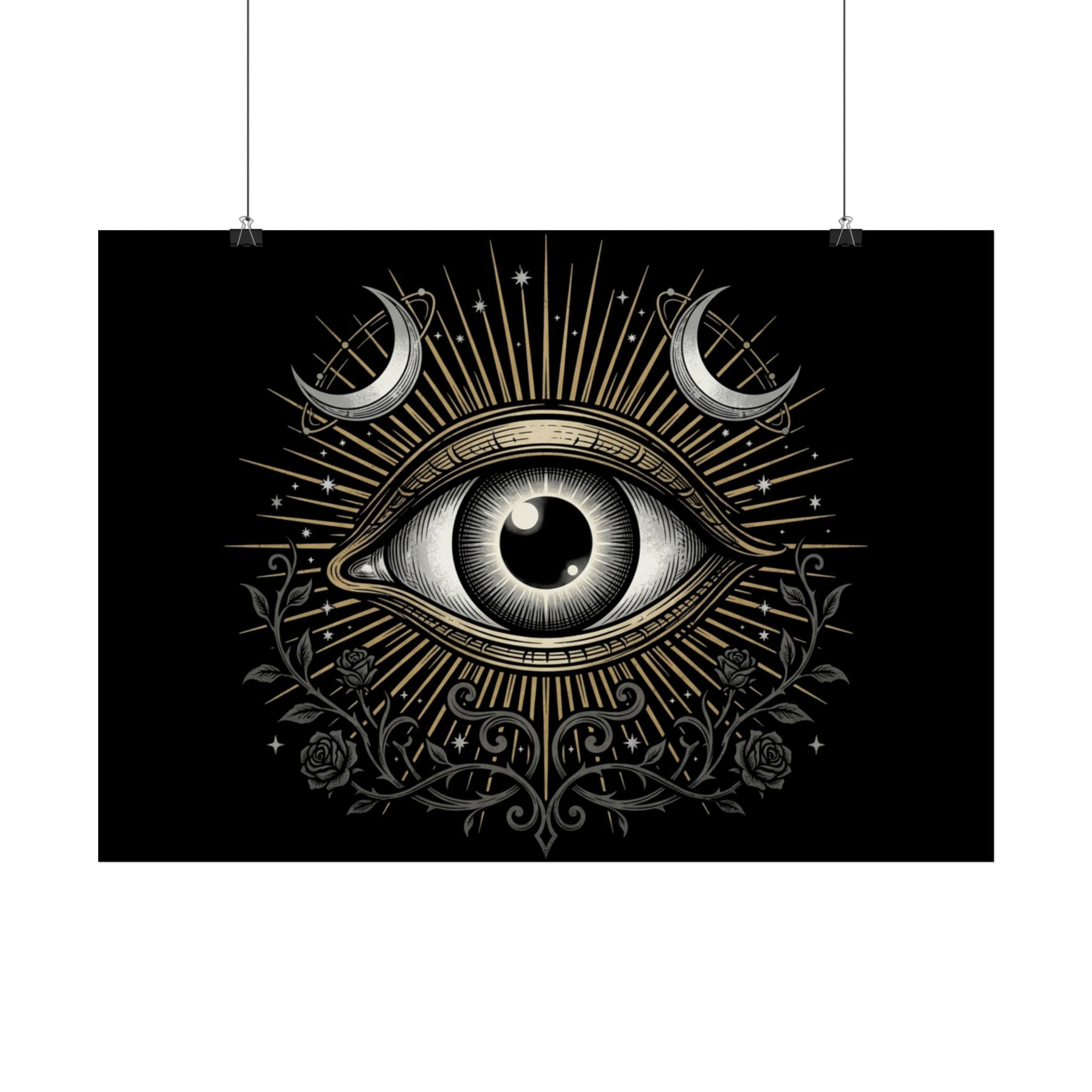 Occult Eye Poster — Mystical All-Seeing Eye Wall Art