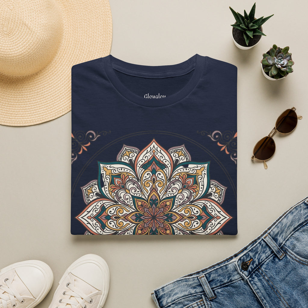 Mandala Floral T-Shirt — Boho Lotus Graphic Tee for Women & Men