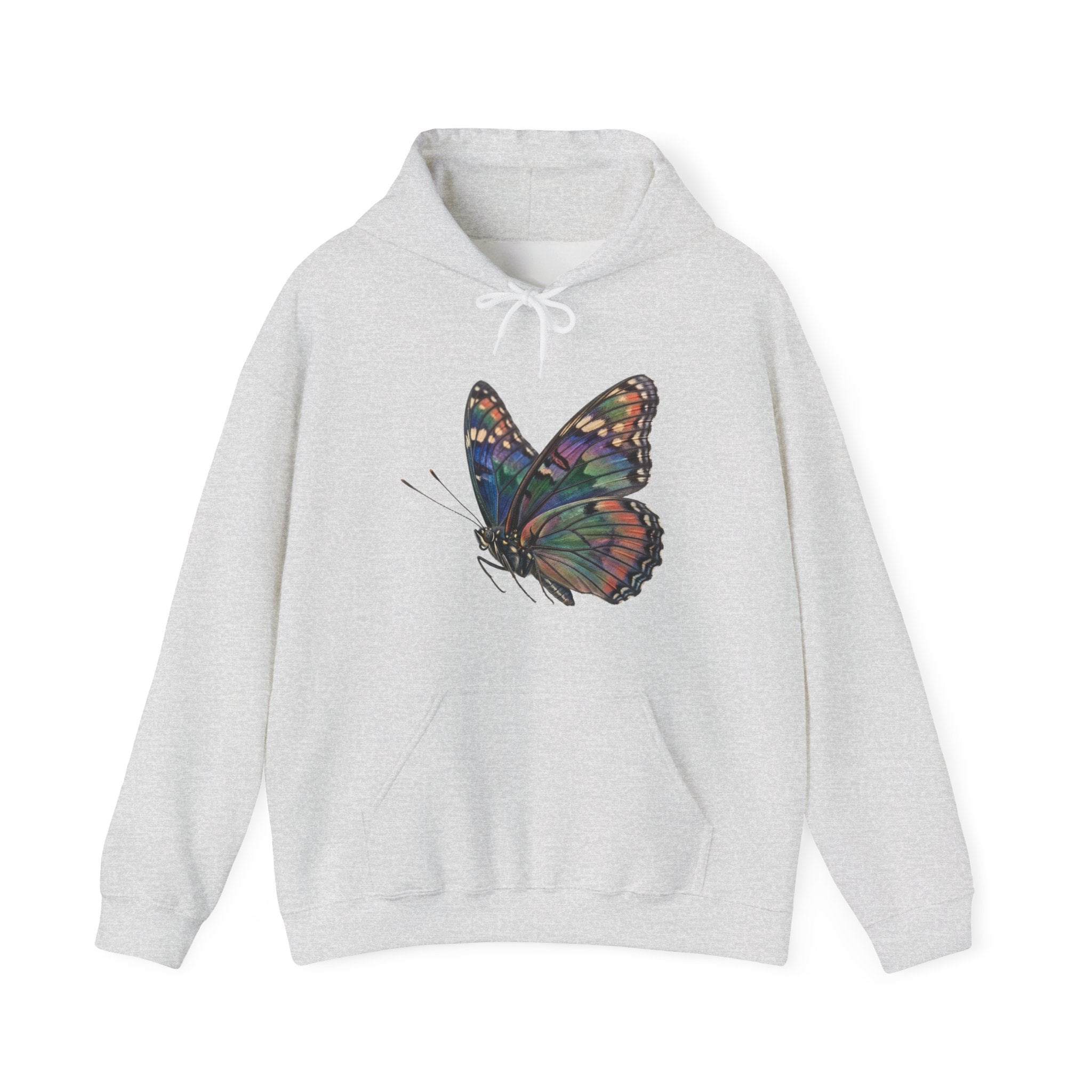 Butterfly Illustration Hoodie — Colorful Monarch Wing Graphic Pullover