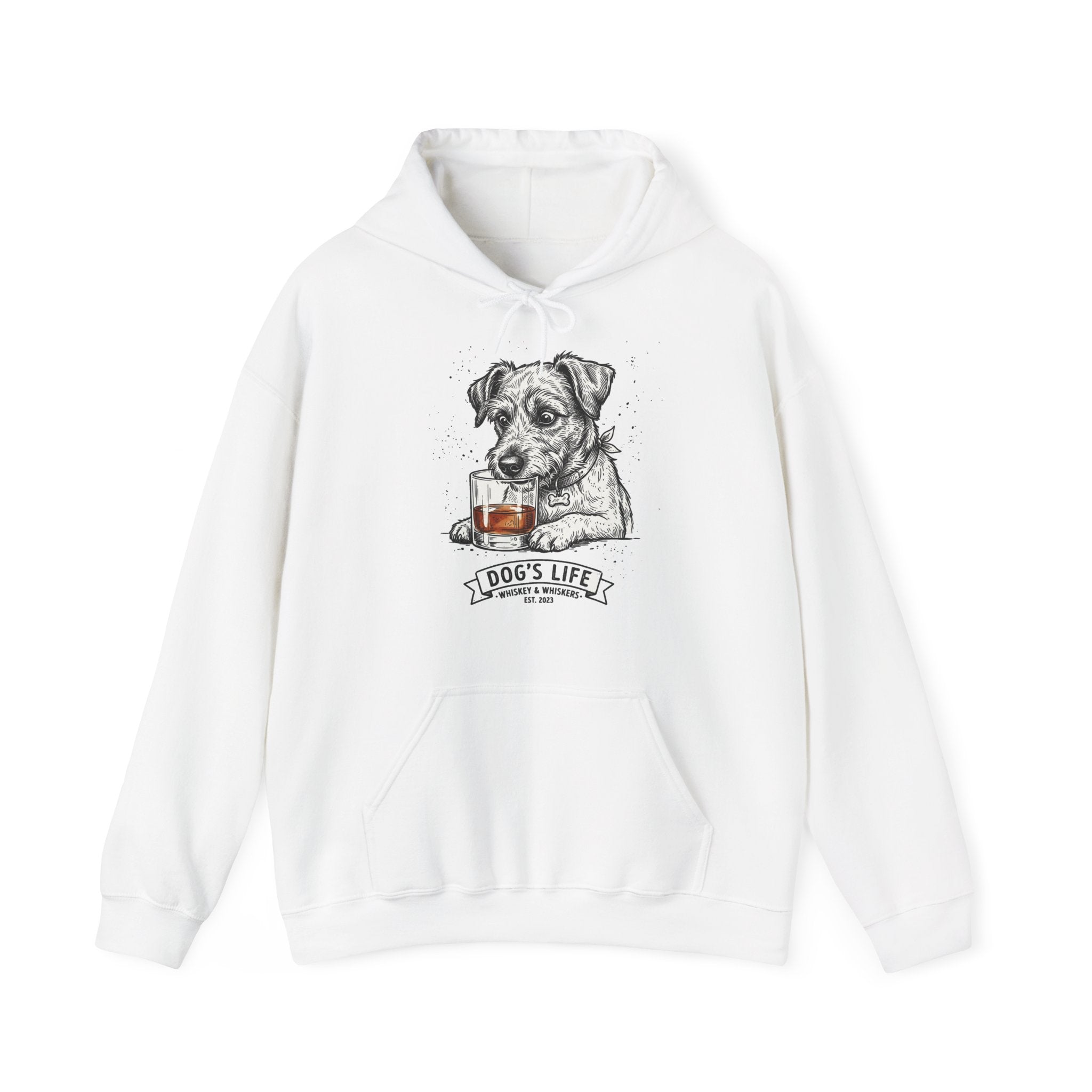 Dog’s Life Hoodie – Jack Russell with Whiskey Illustration