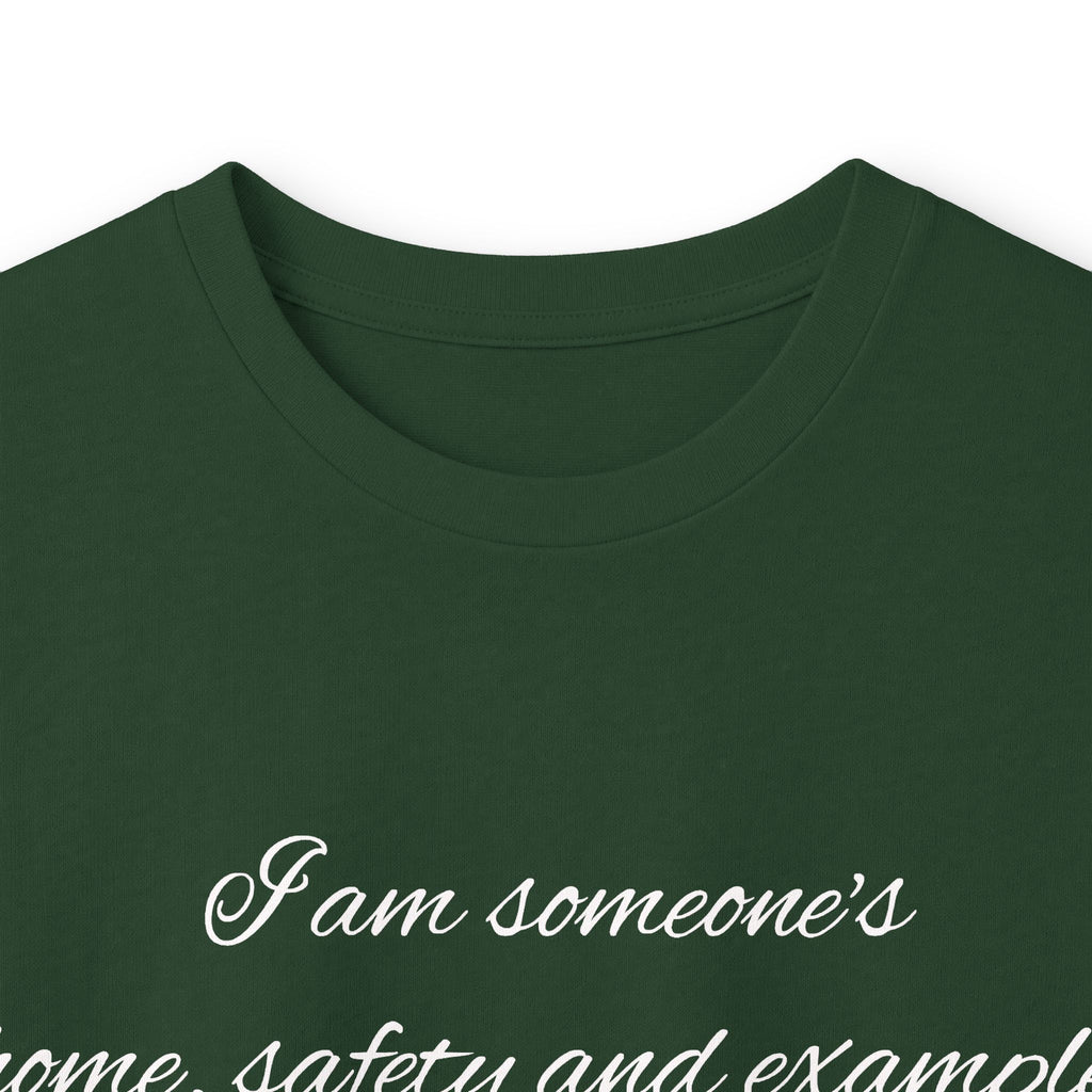 Long Sleeve Tee — Inspirational Script Quote “I am someone’s name, safety and example…”