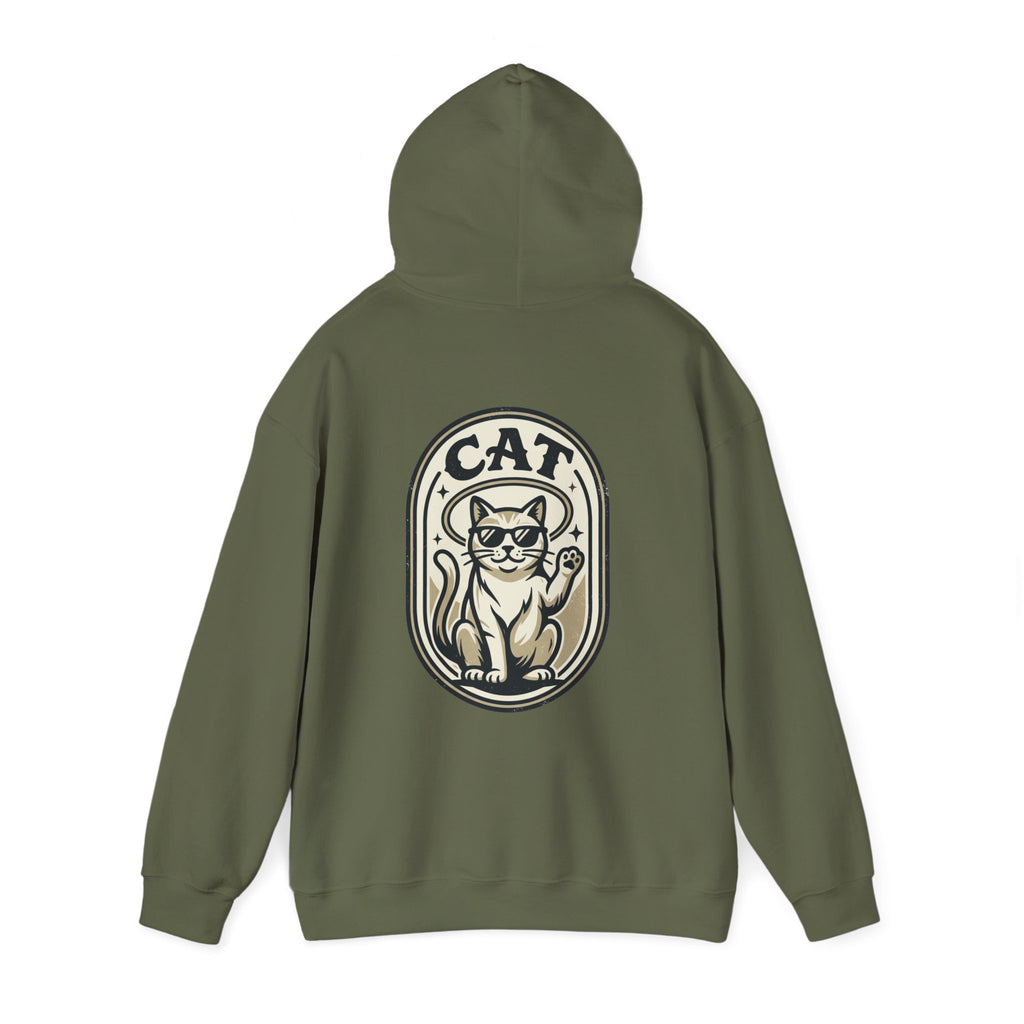 Cat Lucky Paw Hoodie — Retro Cool Cat Graphic Sweatshirt